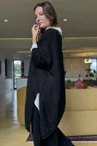 Made in Italy Big Softie Super Slant Knit Top Black 